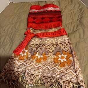 DISNEY MOANA COSTUME GIRLS SIZE 4-6X  Skirt And Matching Shirt Cosplay Theater